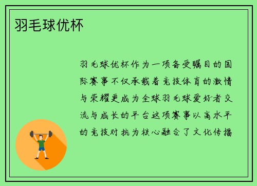 羽毛球优杯